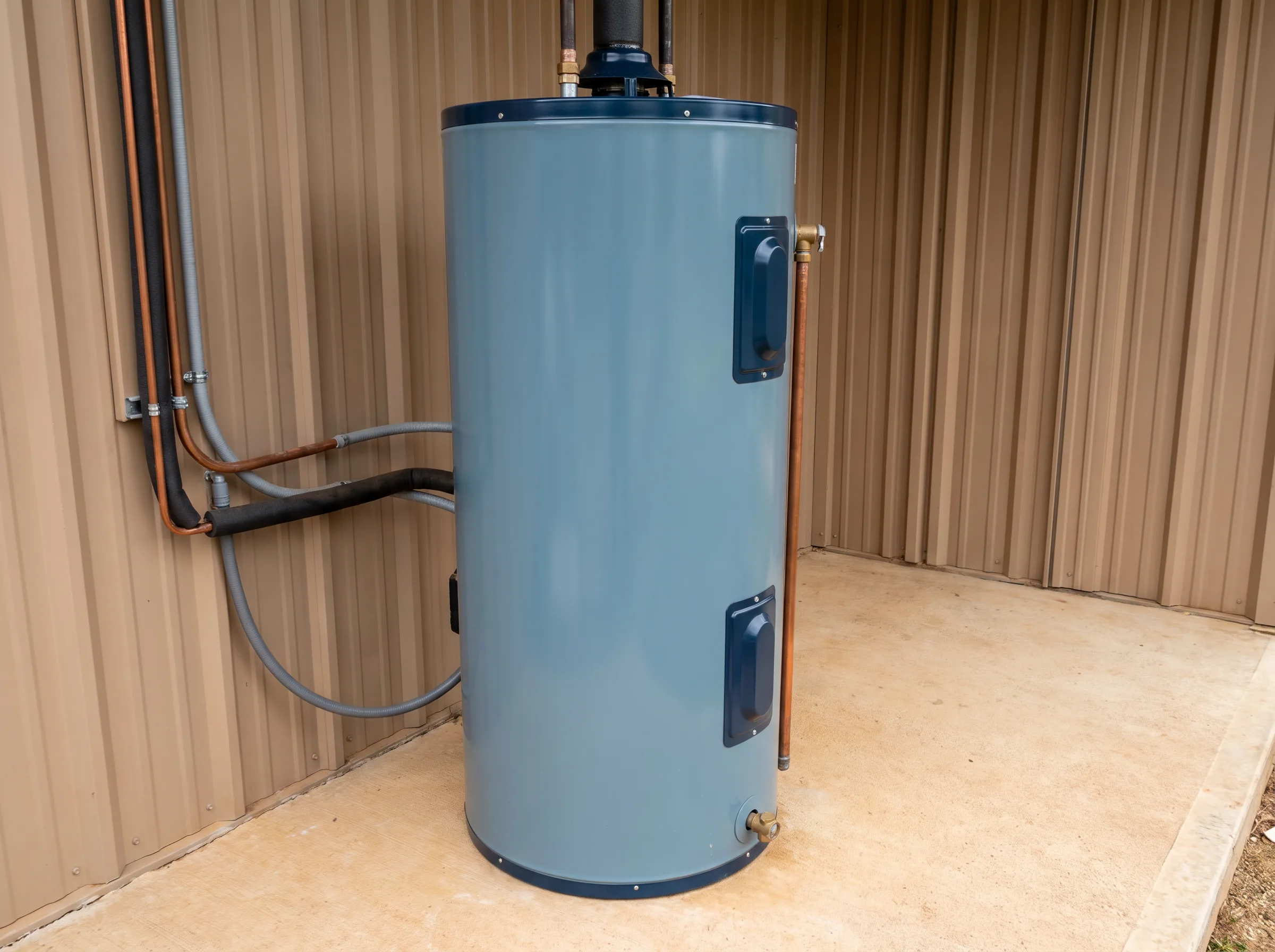 Storage boiler with clear surrounding space